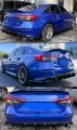 Gt Style Matte Black Rear Diffuser Underbody Spoiler With Corner Extensions Compatible For 2022 2023 Honda Civic Ex Lx Si