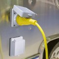 Gcd Camper Trailer 50 Amp Power Plug Twist Lock Inlet With 3 Stainless Steel Pins And Screws White