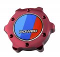 Vms Racing Red Oil Cap Power Bbr Emblem In Billet Aluminum Compatible With E34 E39 E53 E60 E61 M5 X5 Sav 525i 525xi 528i 530i
