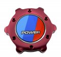 Vms Racing Red Oil Cap Power Bbr Emblem In Billet Aluminum Compatible With E34 E39 E53 E60 E61 M5 X5 Sav 525i 525xi 528i 530i