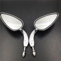 Httmt Mt383-sc- Chromed Skull Zombie Emblem Aluminum Teardrop Mirror Compatible With Roadster Touring Electra Glide Police