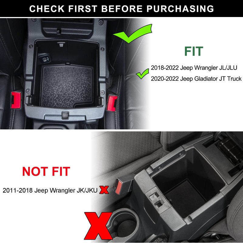 Pimcar Center Console Organizer For Jeep Wrangler Jl Jlu 2018 2019 2020 2022 2023 Gladiator Jt Truck 2021 2023armrest Storage