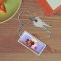 Graphics More Rectangle Unique Unicorn With Horses In Stable Keychain Chrome Plated Metal