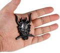 Ghost Devil Oni Samurai Warrior With Fangs And Blade Metal 3d Emblem Badge Pre-adhesive For Car Motorcycle Spider Atv Fun Zen