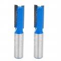 2 Pcs 1 X Double Flutes Straight Router Bit For Carpenter 