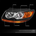 Auto Dynasty Factory Style Projector Headlight Lamps Compatible With Santa Fe 2007-2012 Driver And Passenger Side Black Housing