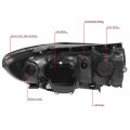 Auto Dynasty Factory Style Projector Headlight Lamps Compatible With Santa Fe 2007-2012 Driver And Passenger Side Black Housing