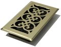 Decor Grates Sph408 4-inch By 8-inch Scroll Floor Register Polished Brass Finish 