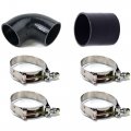 Squirrelly 3 Inch Silicone Black Coupler Kit 4 Pack 1x Straight 90 Degree Layers Reinforcement Intercooler Pipe Turbo Tube With 