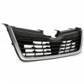 Hecasa Front Grille Compatible With 2019-2021 Subaru Forester Bumper Grill Assembly Silvery Black Replacement For 91121sj100