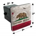 Rustic Distressed California State Flag Tow Trailer Hitch Cover Plug Insert