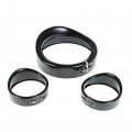 Wflnhb Motorcycle Black Chrome 7 Headlight Trim Ring 4 5 Auxiliary Light Visor Style Decorate