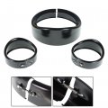 Wflnhb Motorcycle Black Chrome 7 Headlight Trim Ring 4 5 Auxiliary Light Visor Style Decorate