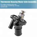 X Autohaux Engine Coolant Thermostat Housing Assembly For Ford Transit Connect 2014-2017 3m4z8575b Plastic Metal Black