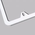 Uframe 4 Holes Slim Stainless Steel License Plate Holder Frame White