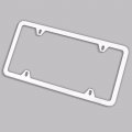 Uframe 4 Holes Slim Stainless Steel License Plate Holder Frame White