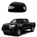 Black Left Mirror Cover For 2011 To 2015 Toyota Tacoma Without Turn Signal Glossy Abs Plastic Replacement Driver Side Cap 