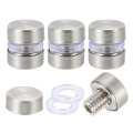 4 Pcs Sign Standoff Screws 0 5x0 5 In Stainless Steel Nail Advertising Glass For Acrylic Frame Board Connect And Fix Brushed 