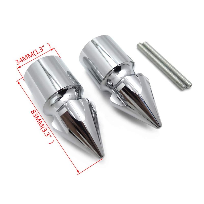 Ultimate Chrome Spike Bar Ends For 1999-2014 Suzuki Hayabusa Gsxr 1300 R B01c0syywe