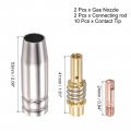 Uxcell Melt Inert-gas Mig Welding Torch Accessory Kit 0 8mm Conductive Contact Tip Nozzle Connecting Rod 15ak Consumables