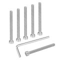 25pcs Hex Socket Head Cap Screws Bolts M5x55mm 304 Stainless Steel Drive Machine With Wrench Full Threaded Silver 