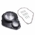 Httmt- Cnc See Through Black Clear Glass Engine Clutch Cover W Gasket Compatible With Suzuk 2006-2022 Gsx-r 600 750