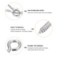 300pcs Eye Screws 304 Stainless Steel 15x7mm Small Self Tapping Screw Hooks Ring Mini Pins For Diy Handwork Wooden Clay