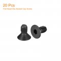 Uxcell 1 4-20x1 2 Flat Head Socket Cap Screws 10 9 Grade Carbon Steel Hex Countersunk Screw Bolts Fasteners Fully Threaded
