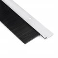 Uxcell Door Bottom Sweep Silver Tone Aluminum Alloy W 1 4-inch Black Pp Silicone Soft Brush 39-inch X 2 3-inch