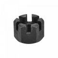 Uxcell M24x3mm Hexagon Slotted Nut Grade 4 8 Carbon Steel Hex Castle Nuts Black 2pcs