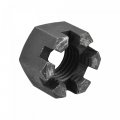 Uxcell M24x3mm Hexagon Slotted Nut Grade 4 8 Carbon Steel Hex Castle Nuts Black 2pcs