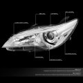 Auto Dynasty Chrome Housing Clear Corner Projector Headlight Lamps Tool Kit Compatible With Camry 15-17