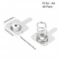 Uxcell 50 Pairs Aa Battery Positive Negative Conversion Spring Contact Nickeling Plate 12mmx10mm