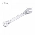 Uxcell Thin Combination Wrench With Offset 6-point End And Angled Open Metric Mirror-chrome Plated High Carbon Steel For