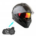 Martian Motorcycle Modular Full Face Helmet Flip Up Dual Visor Sun Shield Bluetooth Headset Hg362 Glossy Black 