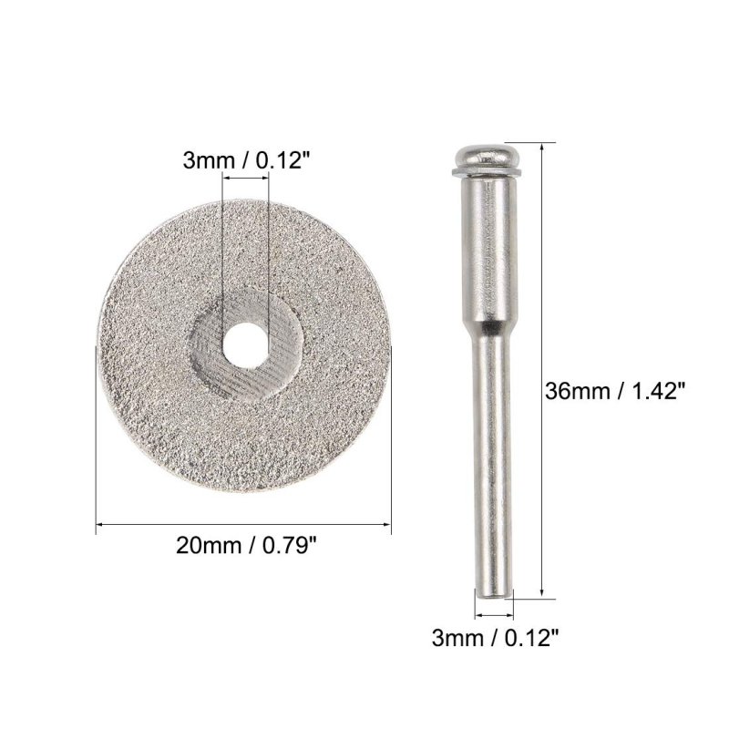 10 Pcs 20mm Diamond Cutting Wheels Cut Off Wheel With 2 Mandrels For Rotary Tool