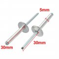 Uxcell 20 Pcs 5mm X 30mm Aluminum Open End Large Flange Blind Rivets