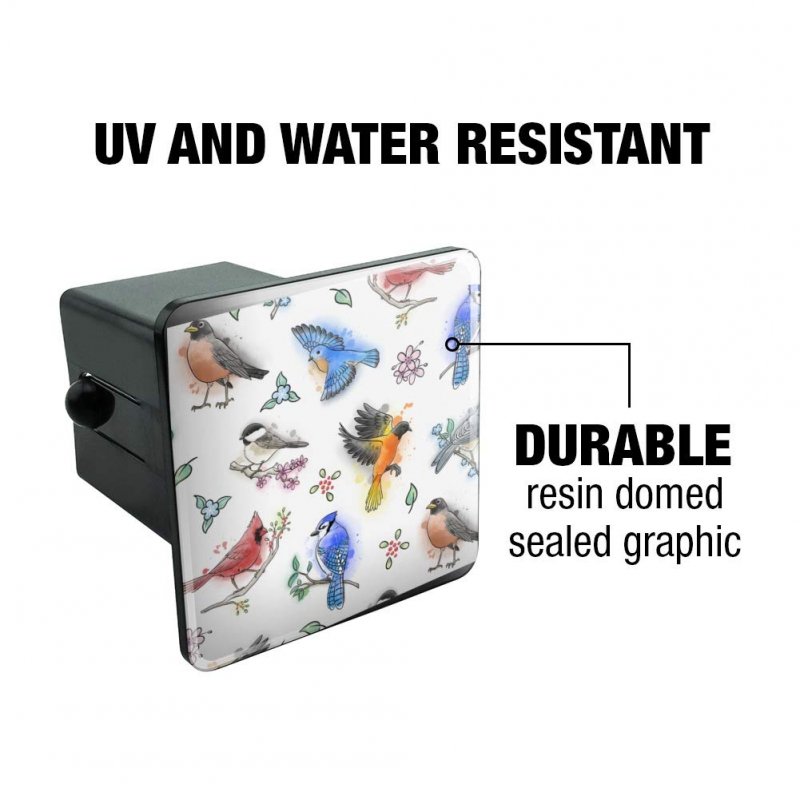 Northeastern Birds Pattern Tow Trailer Hitch Cover Plug Insert