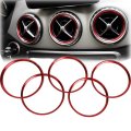 5pcs Air Conditioner Vent Outlet Ring Trim Decor For Mercedes Benz Gla Cla A Class B Auto Car Chromium Styling