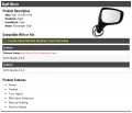 Right Passenger Side Power Mirror Paint To Match Manual Folding With Heated Glass Turn Signal And Blind Spot Detection For 2015