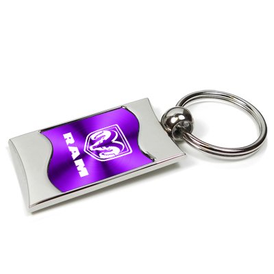 Ram Logo And Name Purple Spun Brushed Metal Key Chain