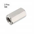 Uxcell M8 X 1 25-pitch 24mm Length 304 Stainless Steel Metric Hex Coupling Nut 2-pack