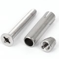 Aexit M6x70mm Flat Nails Screws Fasteners Phillips Head Split Sleeve Expansion Anchor Bolts Nut Bolt Sets Fastener 4pcs