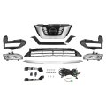 Front Upper And Lower Grille With Fog Light Kit For 2017 2020 Nissan Rogue Bumper Radiator Hood Grill Assembly Plastic Chrome