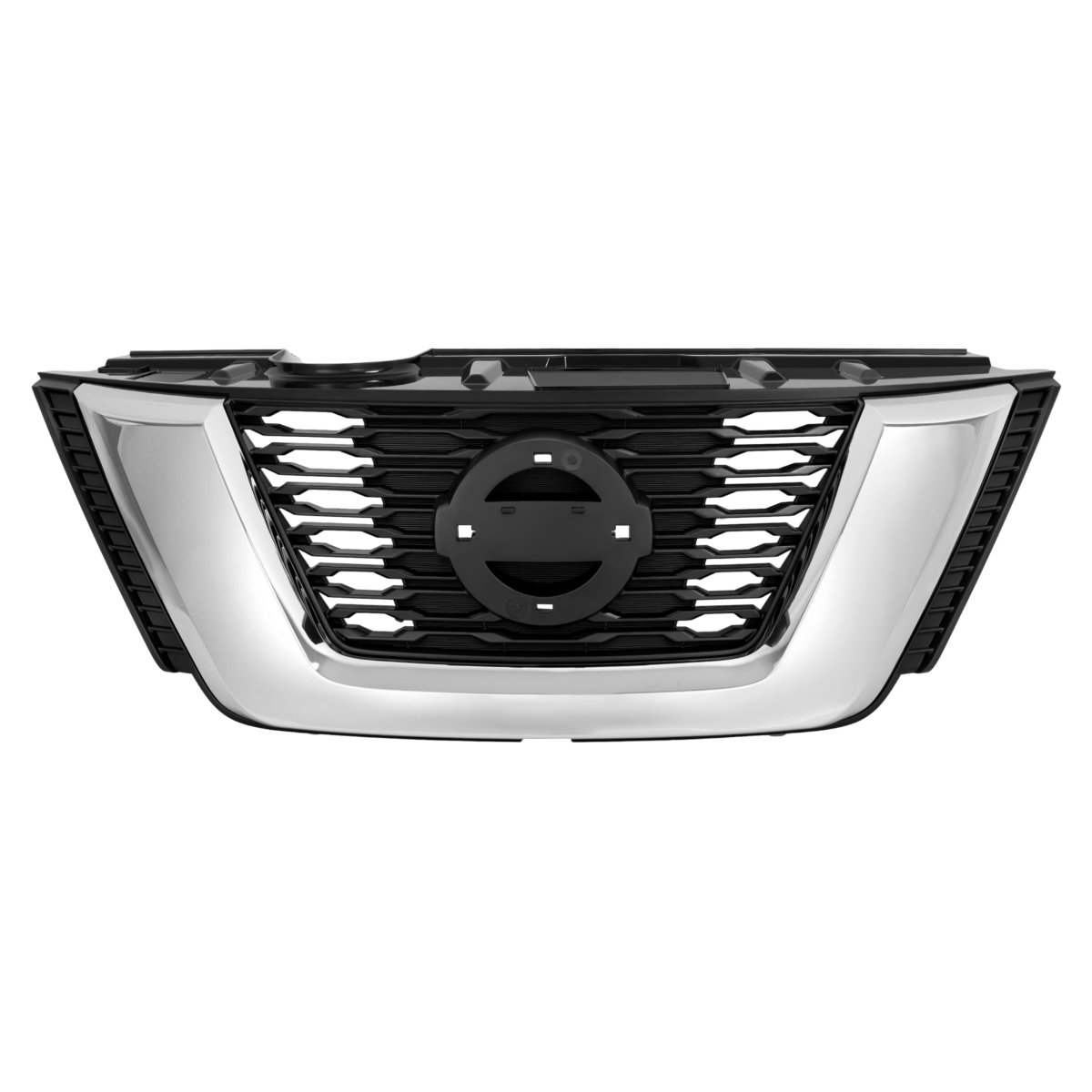 Front Upper And Lower Grille With Fog Light Kit For 2017 2020 Nissan Rogue Bumper Radiator Hood Grill Assembly Plastic Chrome