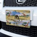 Giraffe Family African Animals Pattern Novelty Metal Vanity Tag License Plate