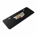 Ipick Image Made For Cadillac 3d Crest Logo 12 X 4 25 European Look Black Half-size Stainless Steel License Plate