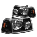 Dna Motoring Hl-oh-fran01-bk-am Pair Of Headlights For Ford Ranger 2001-2011 Black Housing Amber Corner 