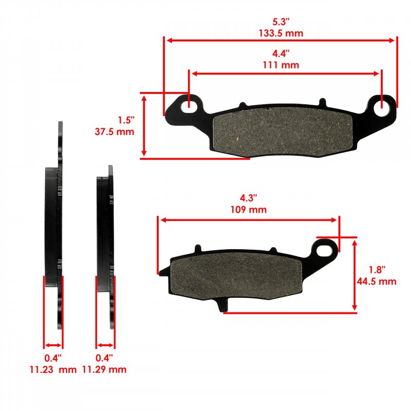 Caltric Front And Rear Brake Pads For Kawasaki Vulcan 900 Classic V Vn 900 2006-2017