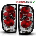 Amerilite Chrome Replacement Tail Lights For 95-00 Toyota Tacoma Pickup Truck- Passenger And Driver Side Bulb Harness Included